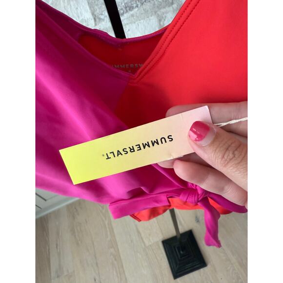 Summersalt Women's Hibiscus & Grapefruit The Perfect Wrap One-Piece Size 8 - Picture 9 of 10